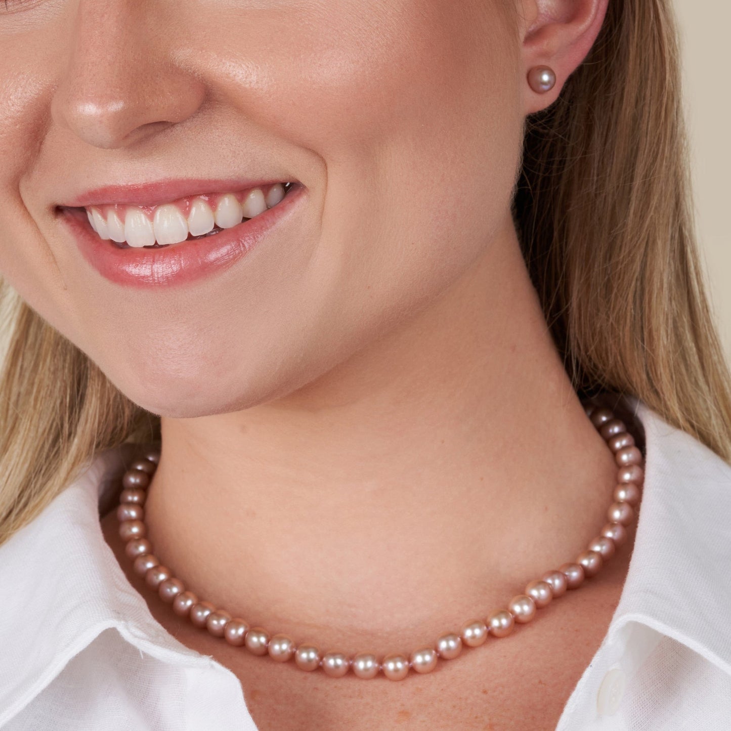 6.5-7.0 mm Lavender Freshadama Freshwater Pearl Necklace