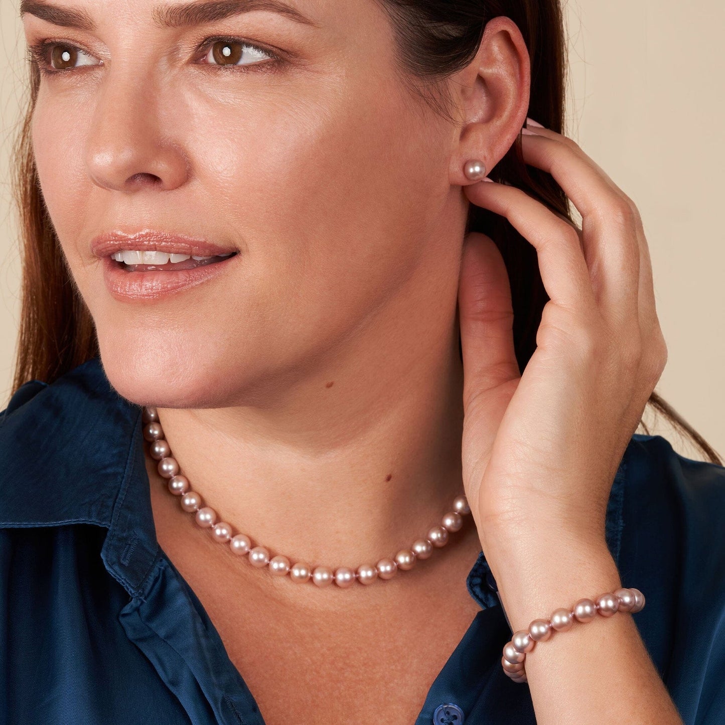 7.5-8.0 mm AA+ Lavender Freshwater Pearl Necklace