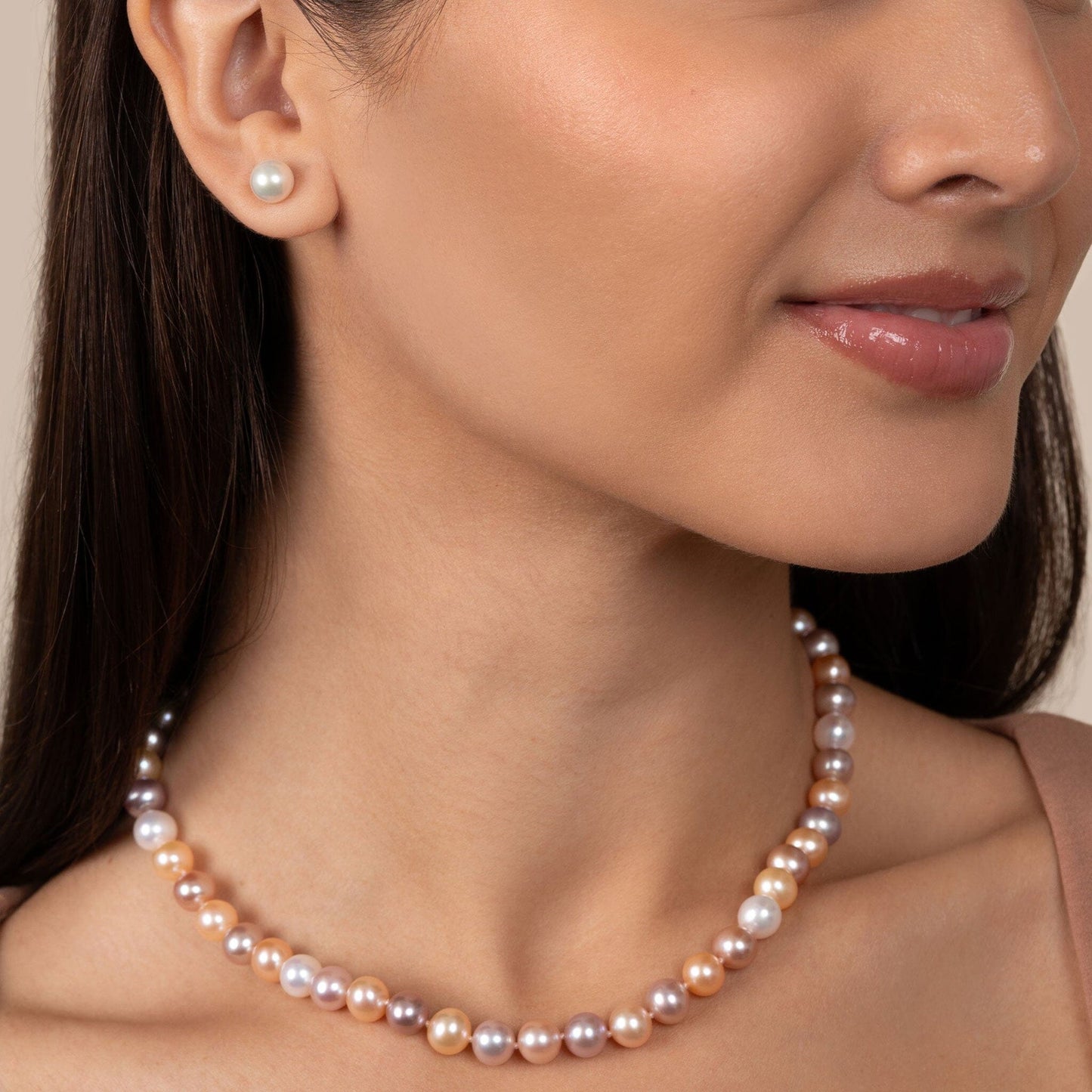 7.5-8.0 mm AA+ Multicolor Freshwater Pearl Necklace