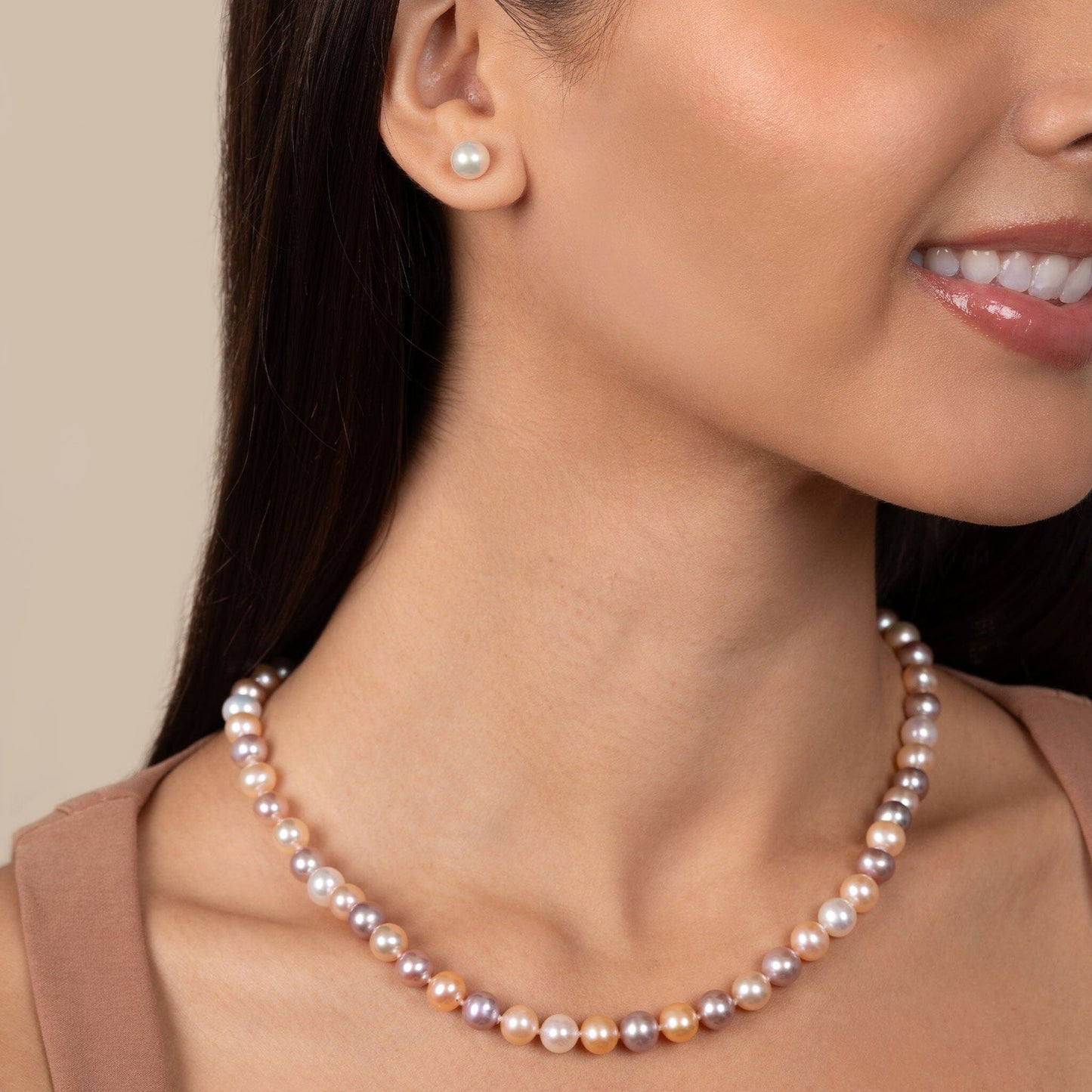 7.5-8.0 mm AA+ Multicolor Freshwater Pearl Necklace