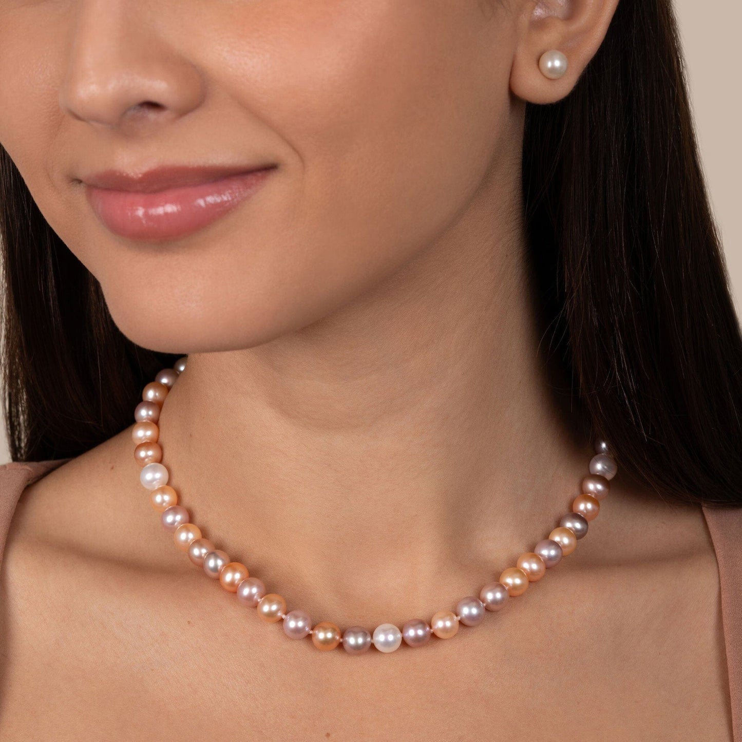 7.5-8.0 mm AAA Multicolor Freshwater Pearl Necklace