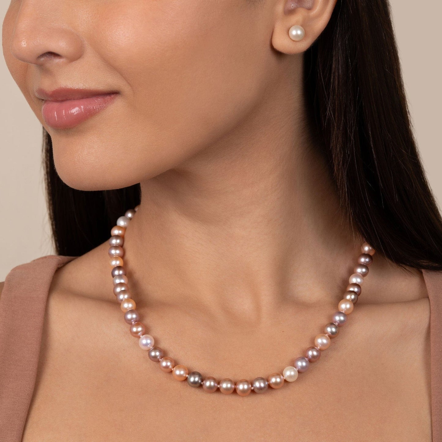 7.5-8.0 mm Multicolor Freshadama Freshwater Pearl Necklace