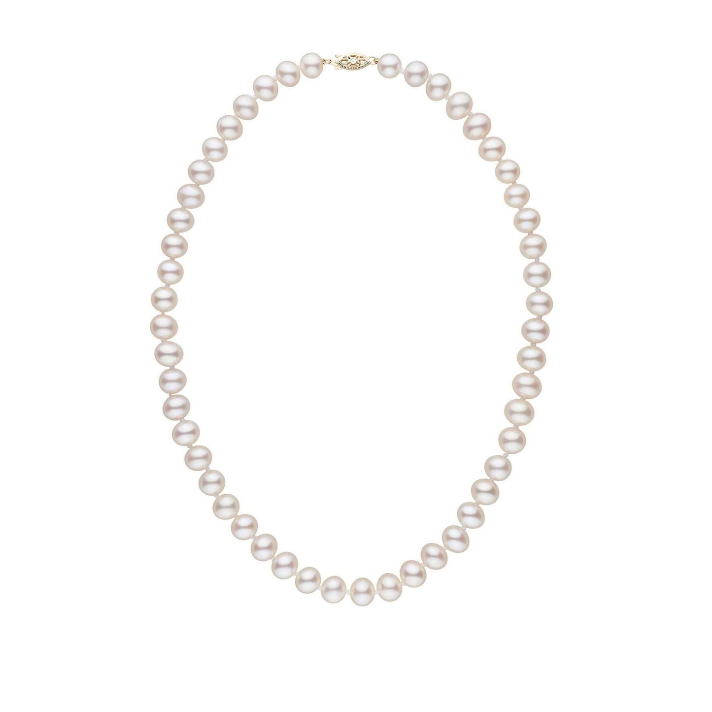 7.5-8.0 mm AA+ White Freshwater Pearl Necklace