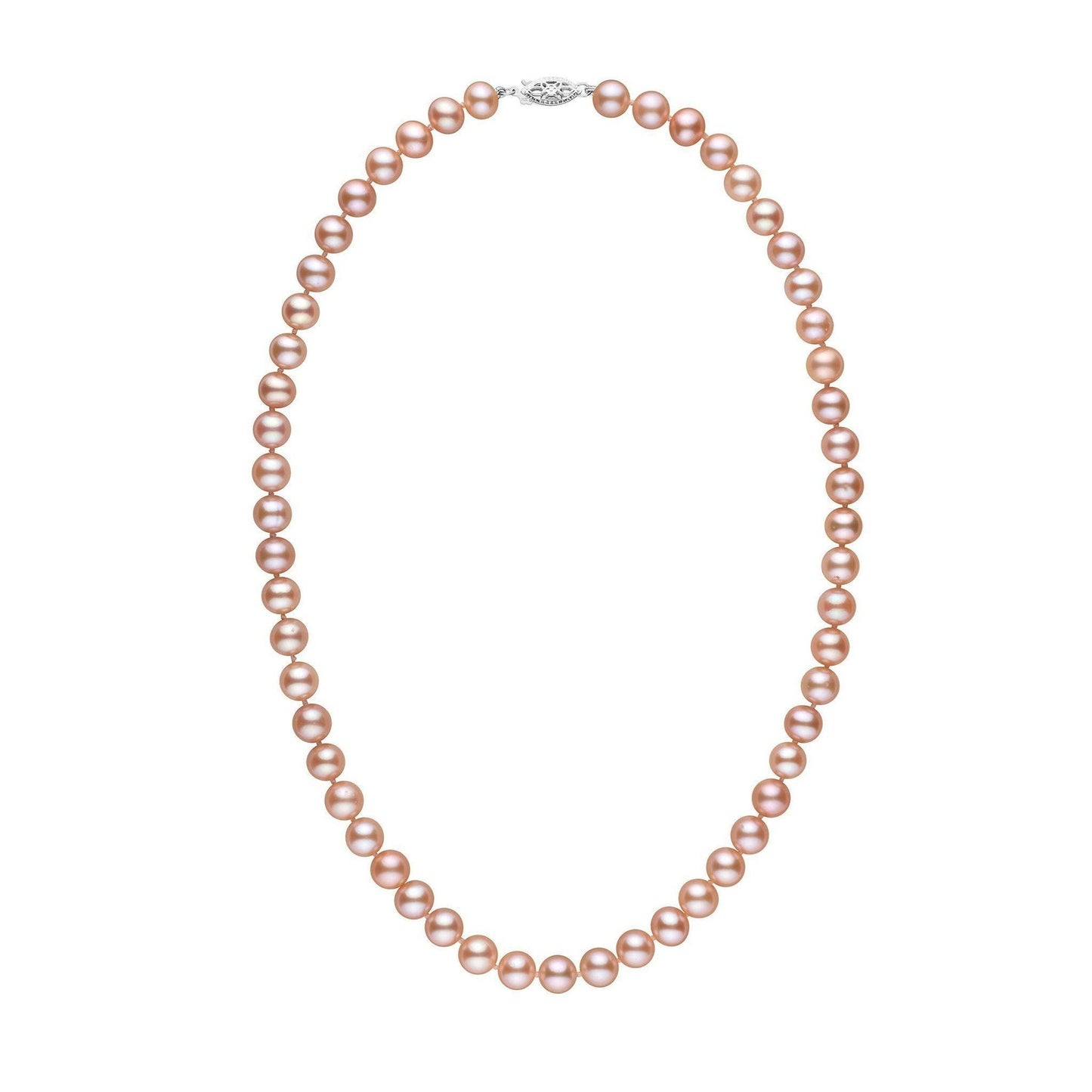 7.5-8.0 mm AA+ Pink to Peach Freshwater Pearl Necklace