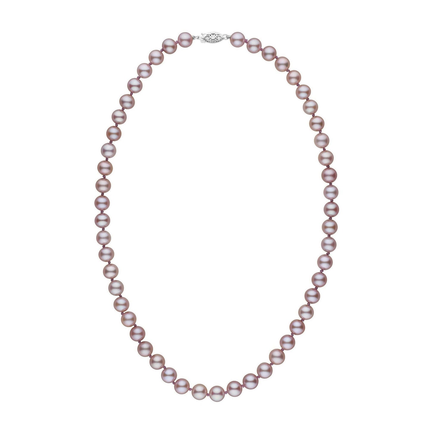 7.5-8.0 mm AAA Lavender Freshwater Pearl Necklace Pearl Anniversary Gift For Her