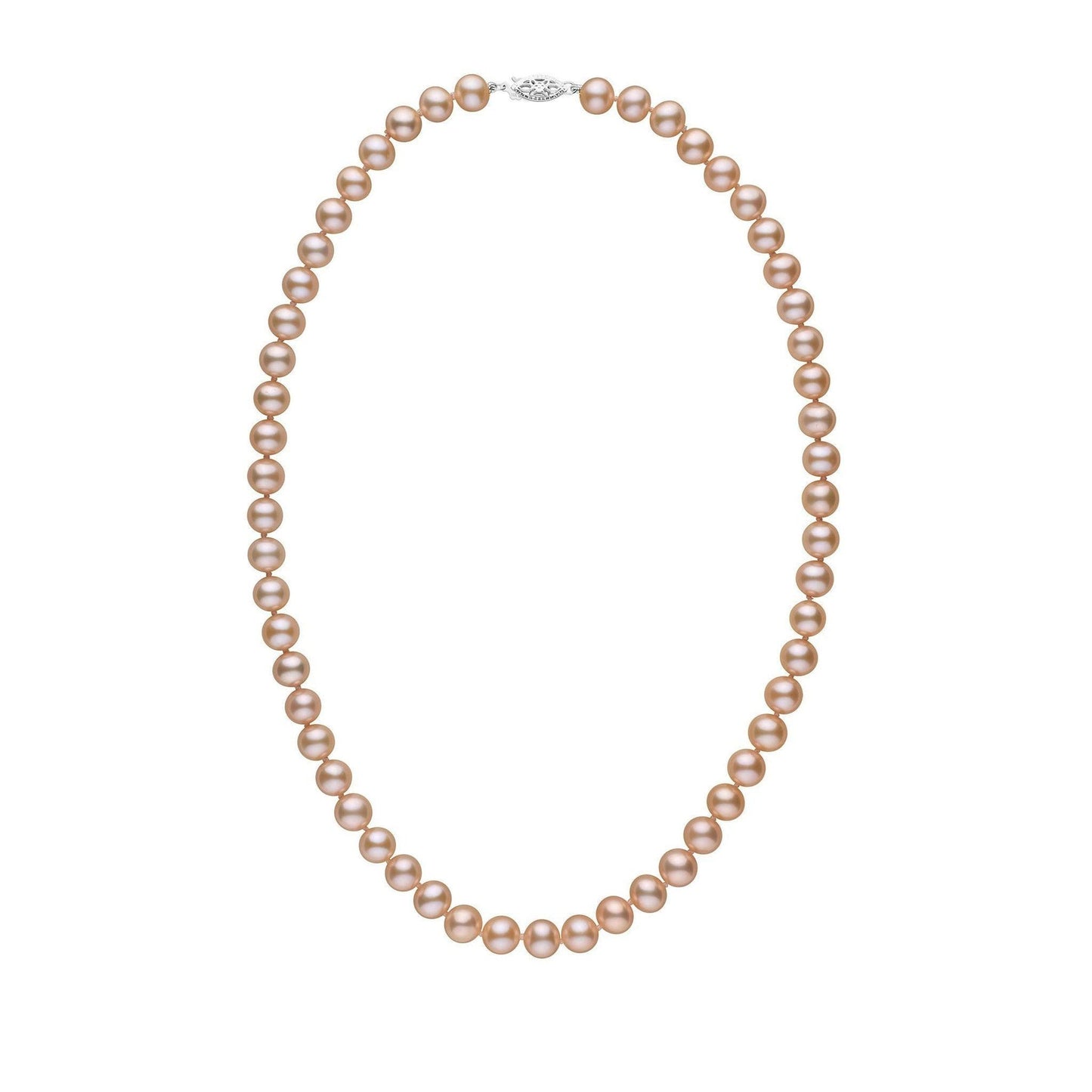 7.5-8.0 mm AAA Pink to Peach Freshwater Pearl Necklace