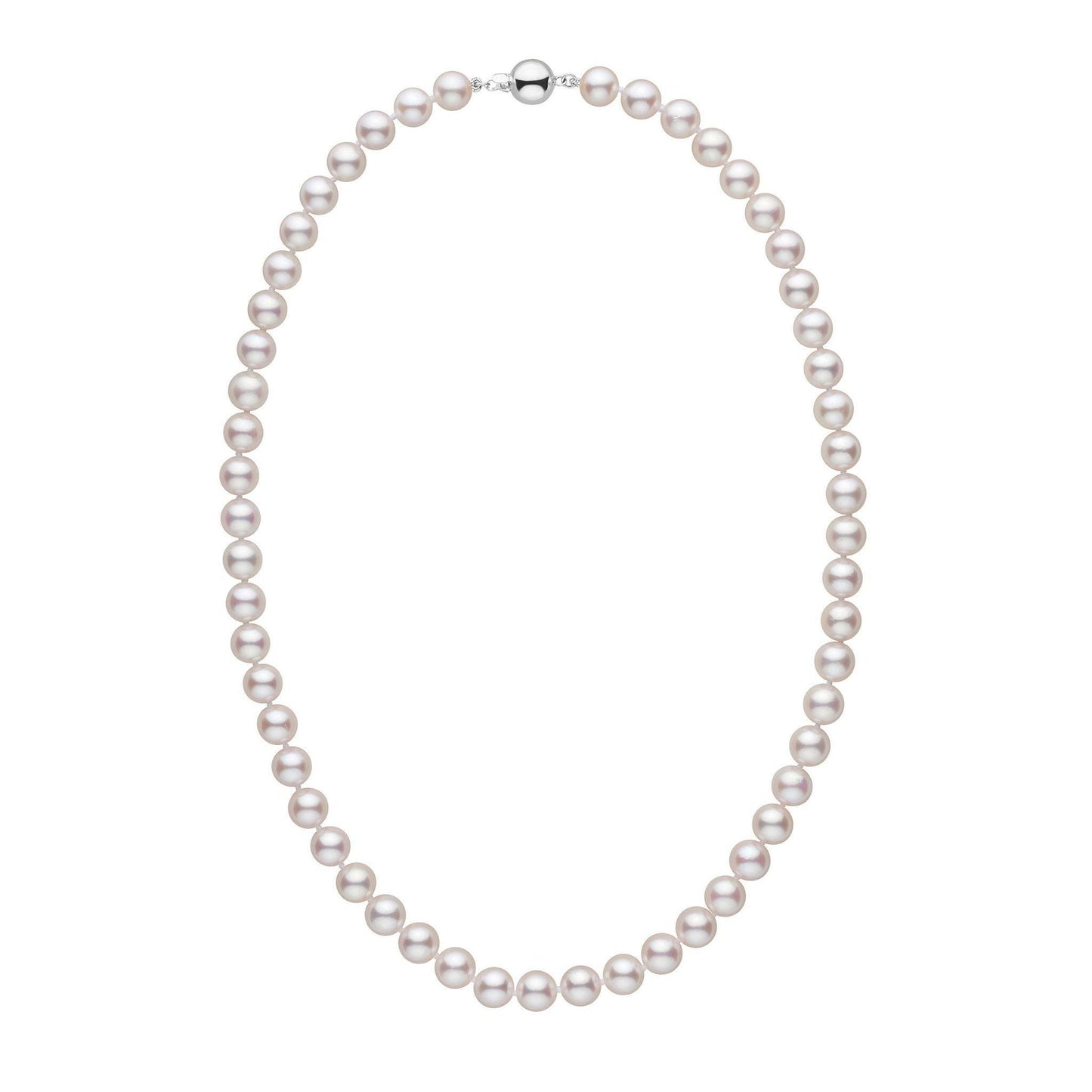 7.5-8.0 mm AAA White Akoya Pearl Necklace