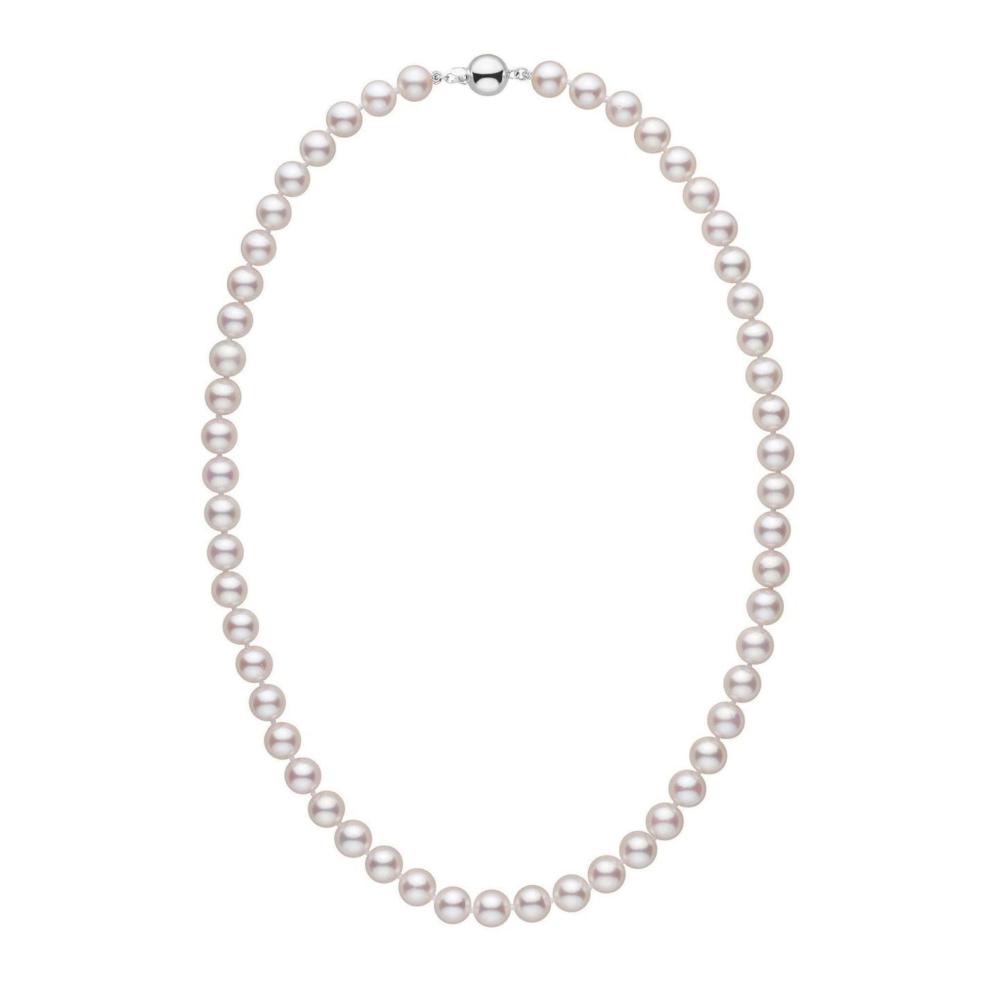 7.5-8.0 mm AAA White Akoya Pearl Necklace