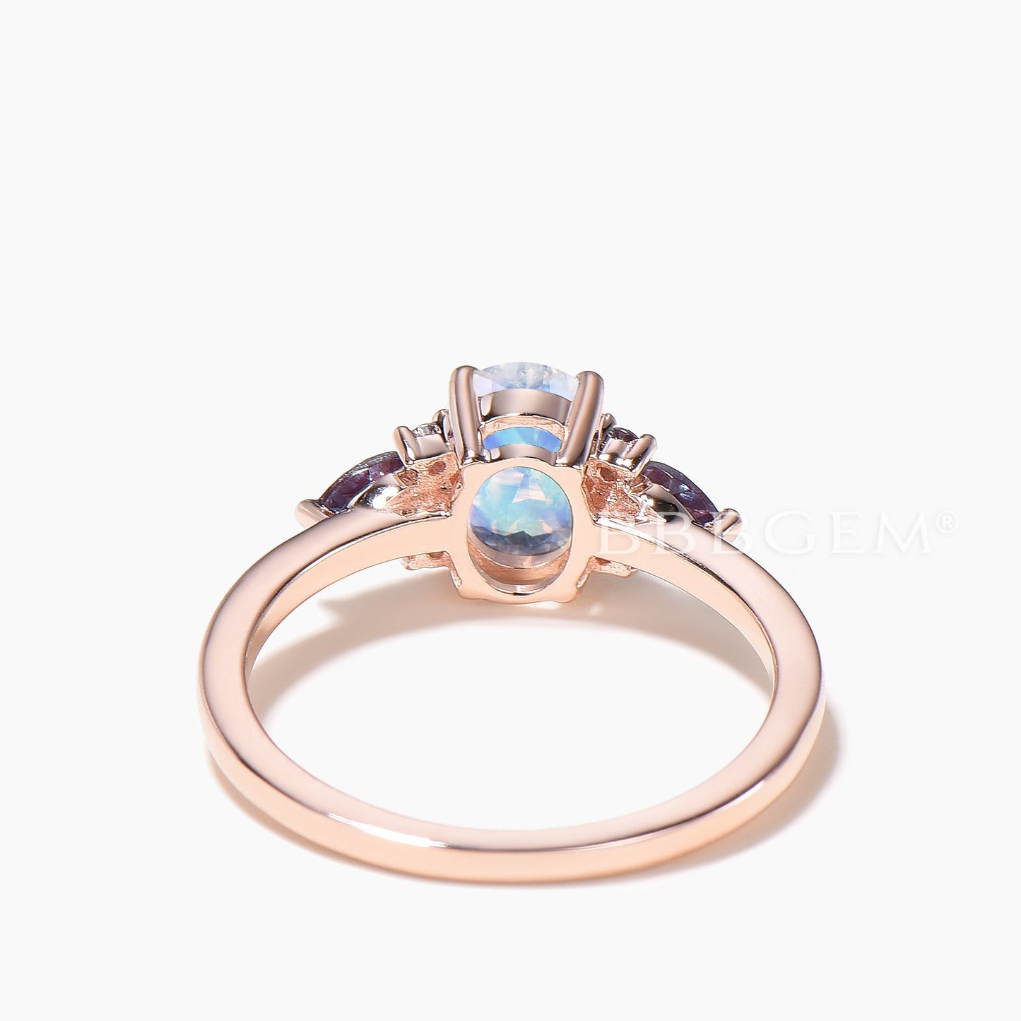 1.5CT Oval Cut Moonstone Engagement Ring Color-change Alexandrite Ring