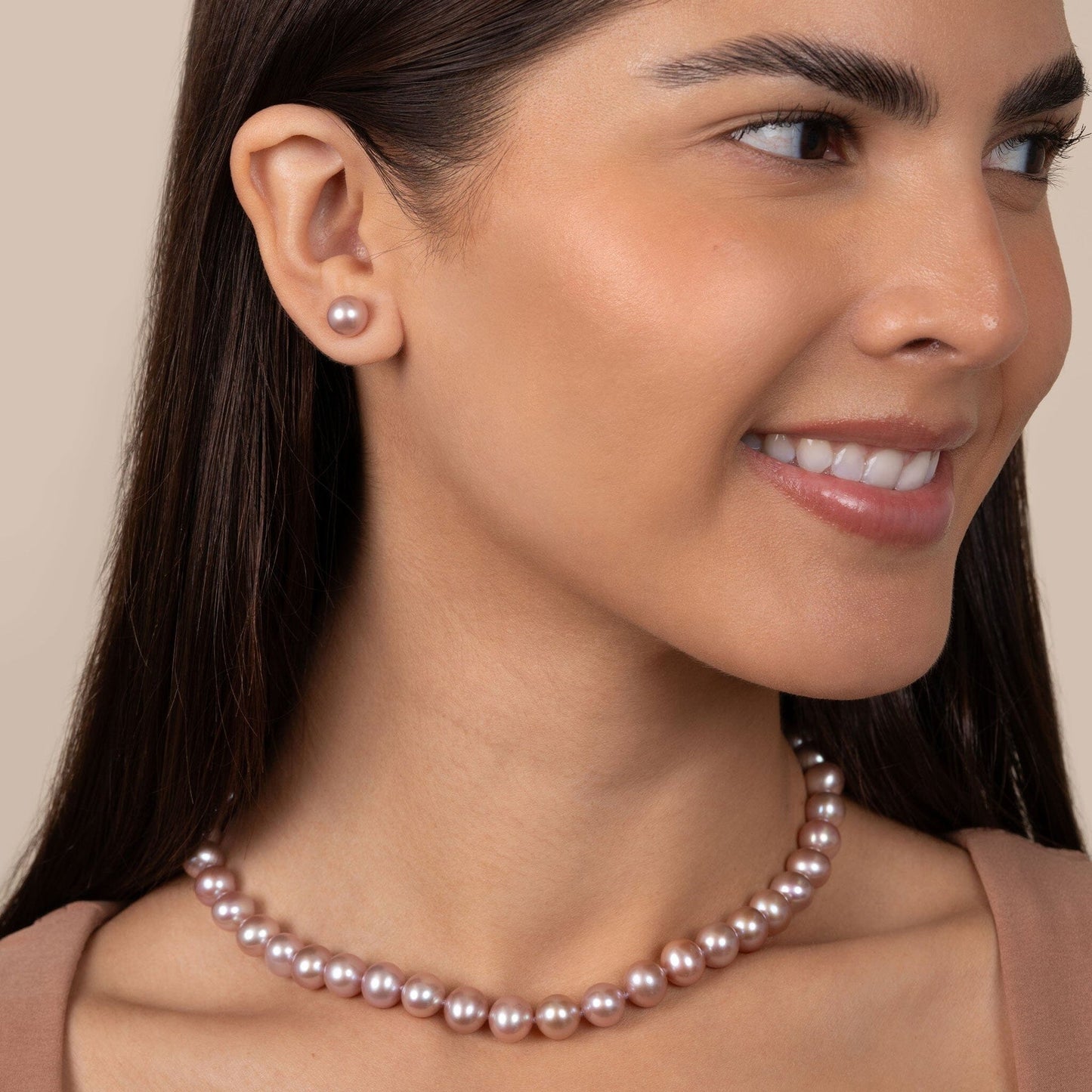 8.5-9.0 mm AA+ Lavender Freshwater Pearl Necklace