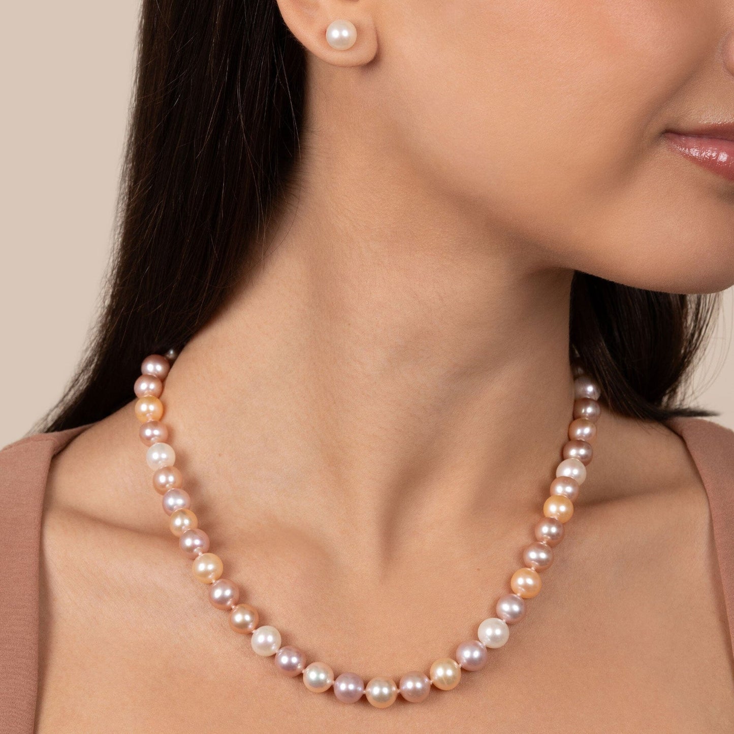 8.5-9.0 mm AAA Multicolor Freshwater Pearl Necklace