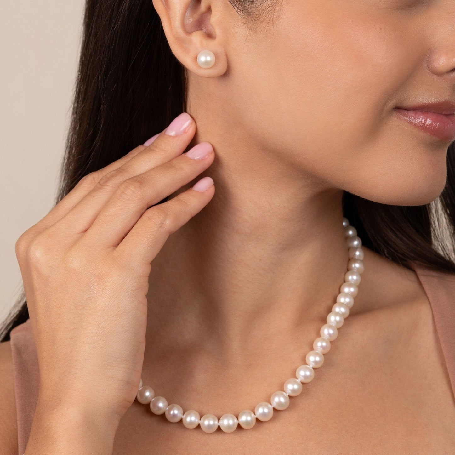 8.5-9.0 mm AA+ White Freshwater Pearl Necklace