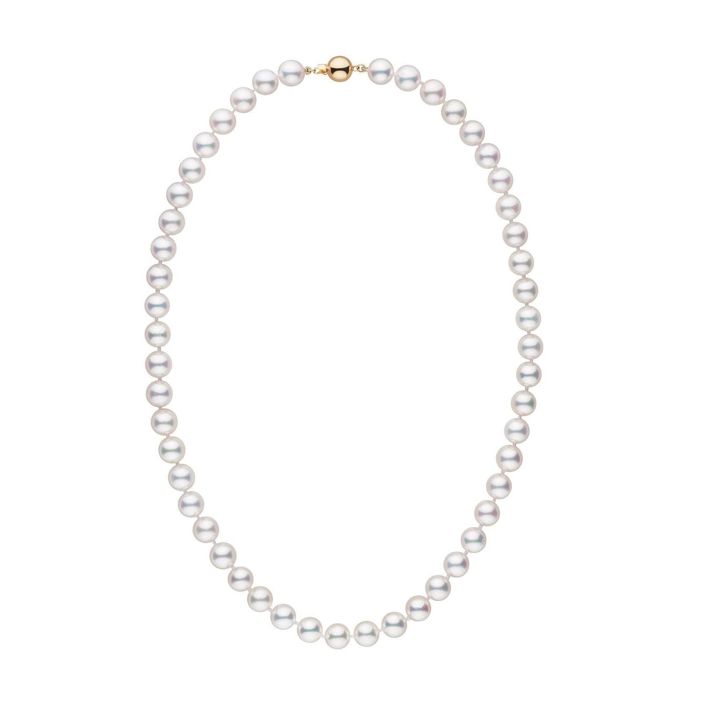 8.0-8.5 mm AAA White Akoya Pearl Necklace