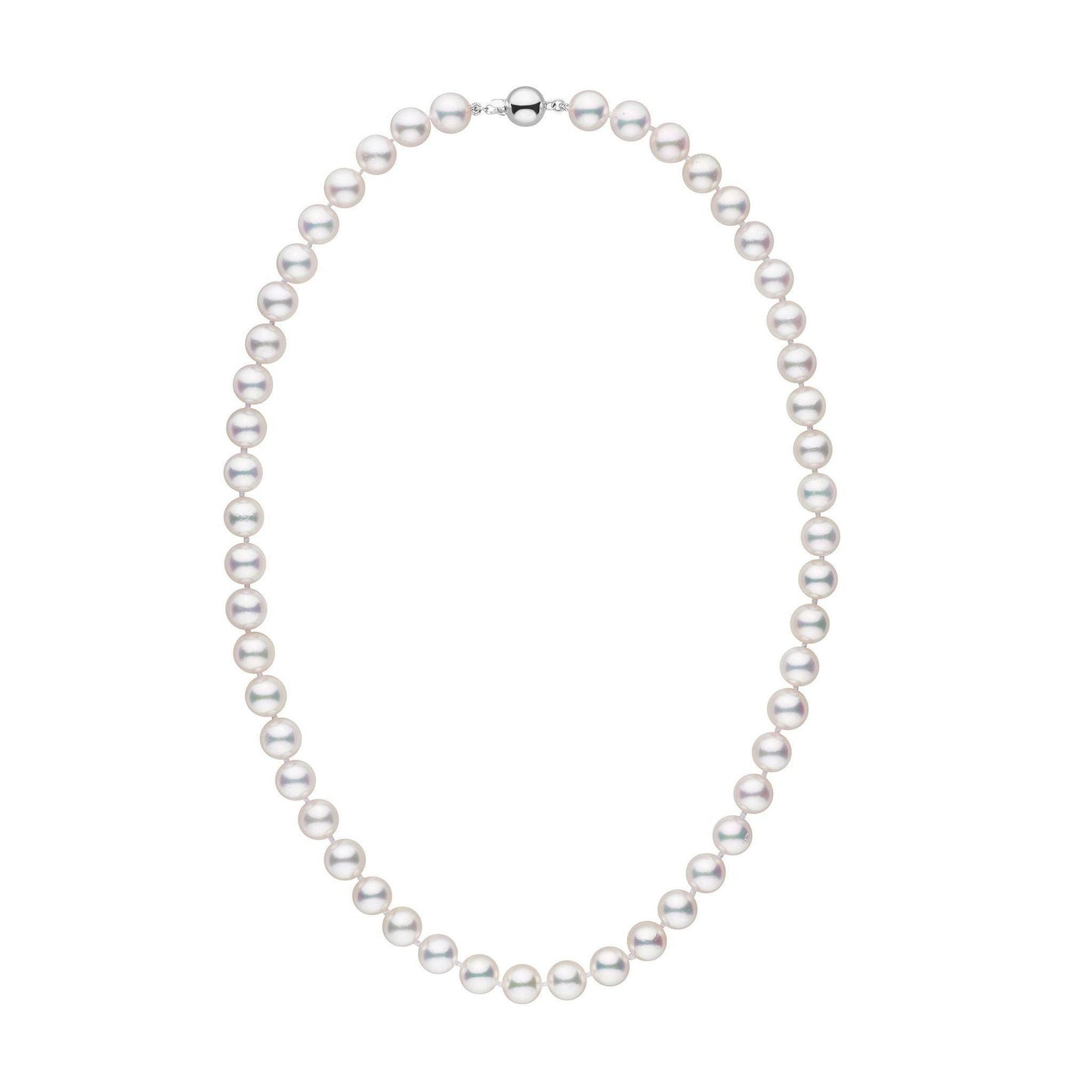 8.0-8.5 mm AA+ White Akoya Pearl Necklace