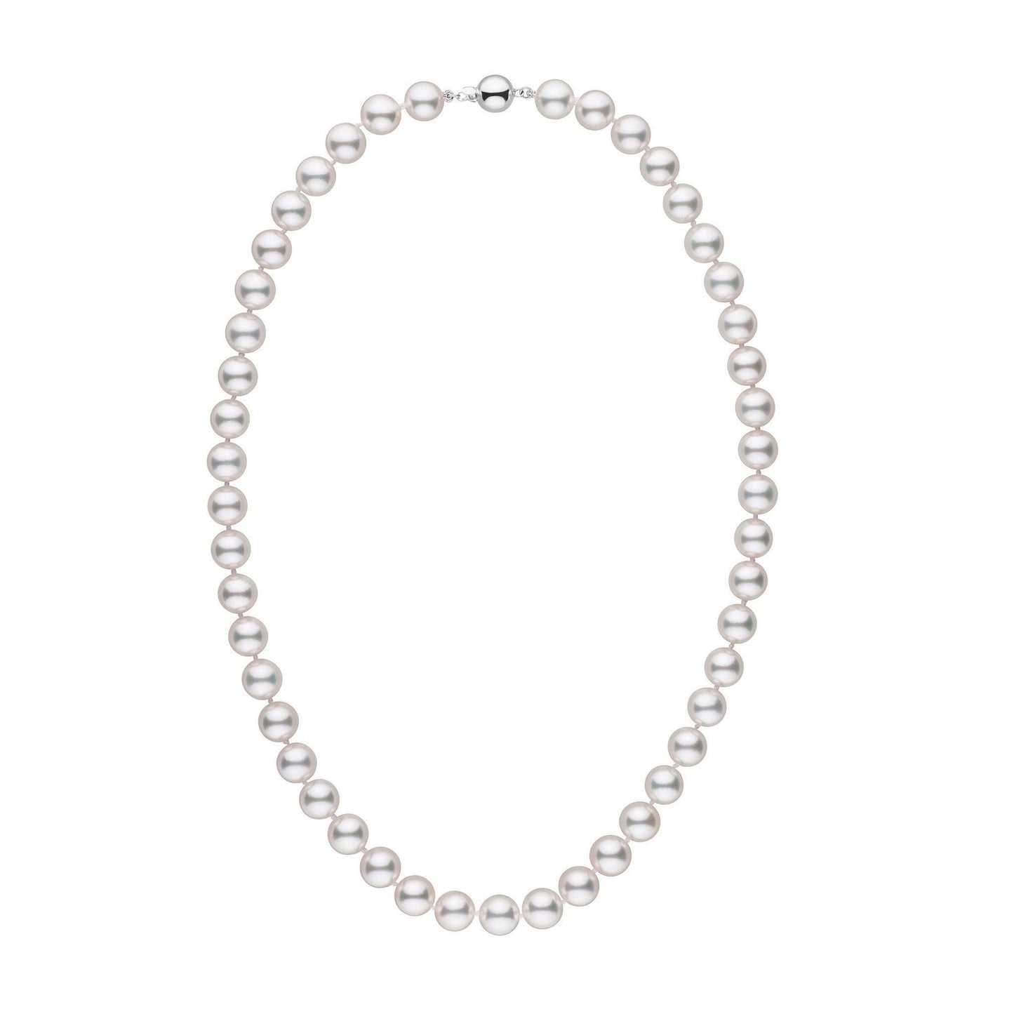 8.5-9.0 mm AA+ White Akoya Pearl Necklace