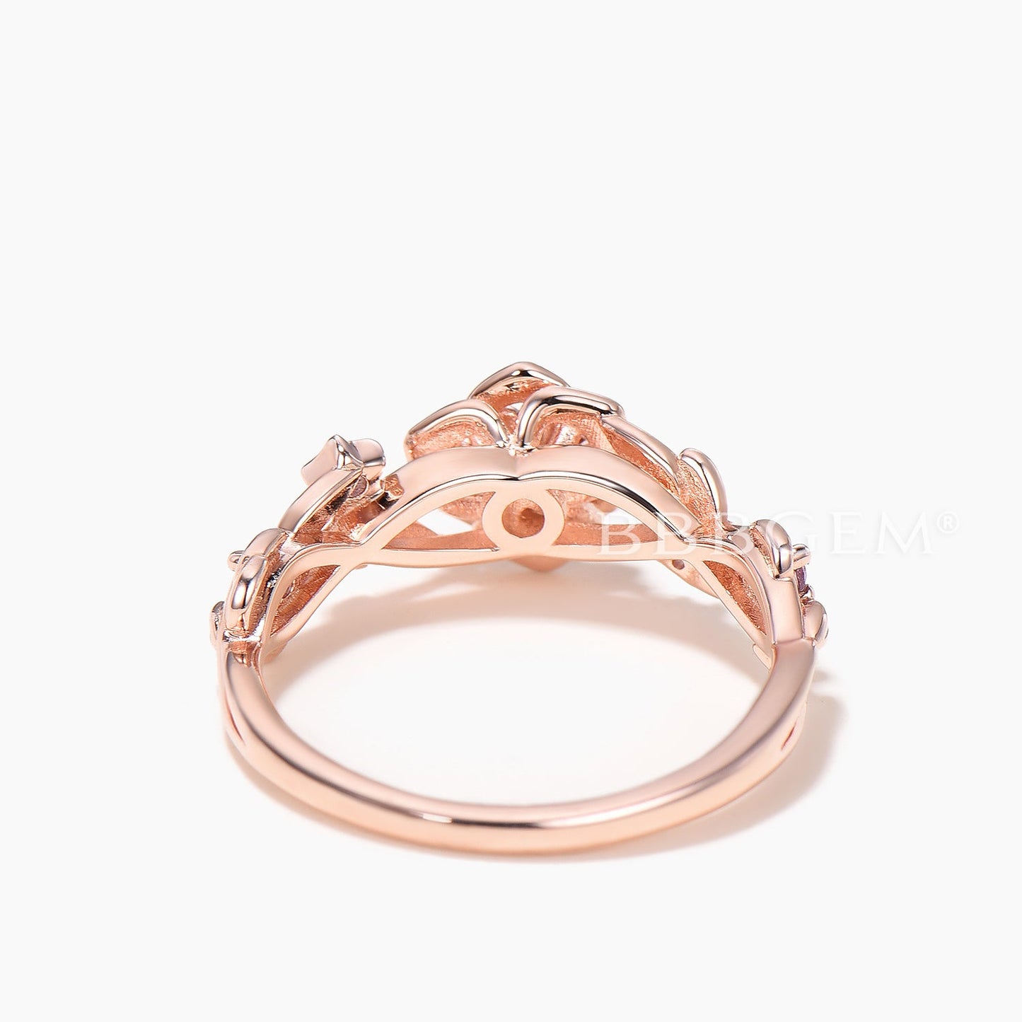 Round Cut Color-change Alexandrite Flower Engagement Ring Split Shank Ring