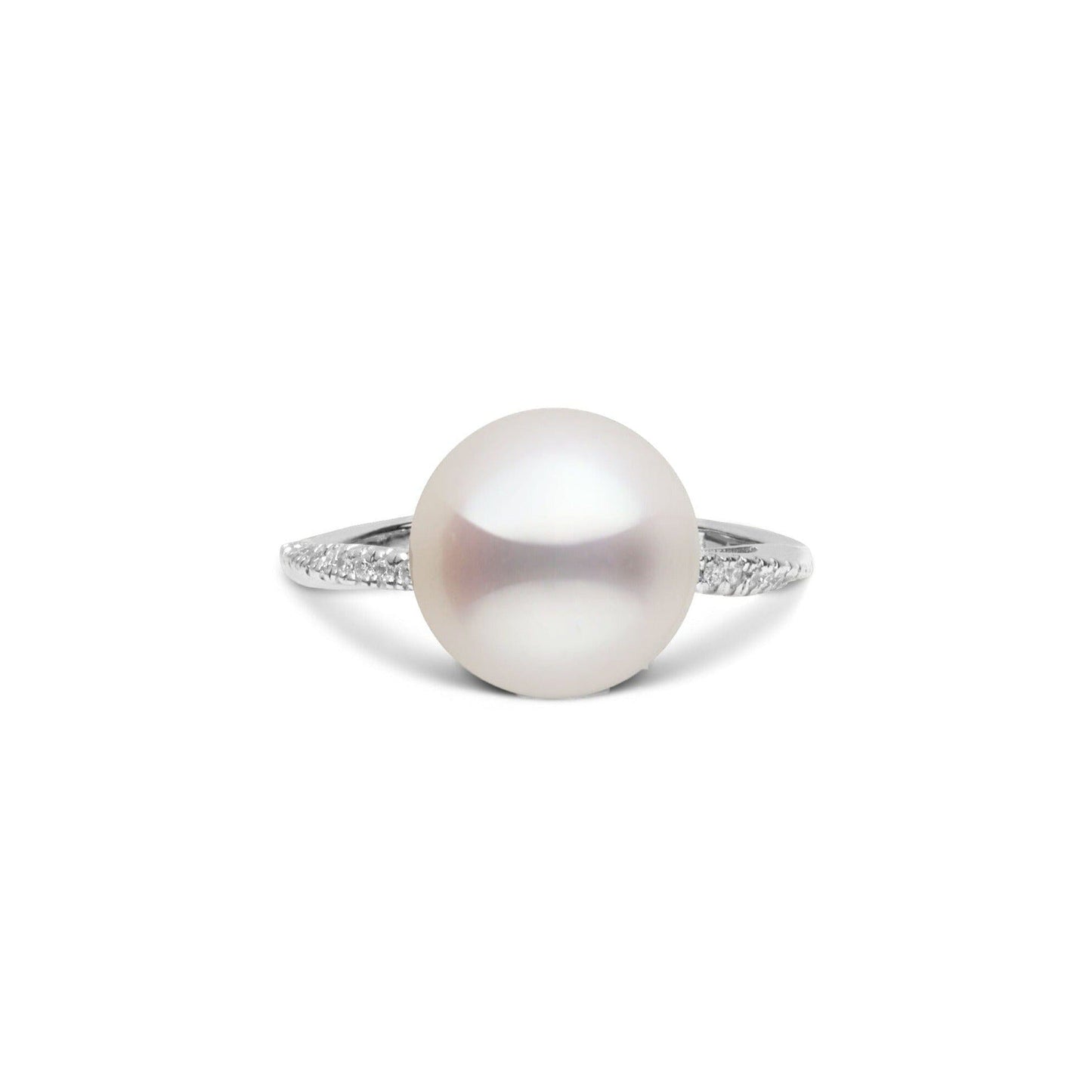 Pirouette Collection 10.0-11.0 mm White Freshadama Pearl and Diamond Ring