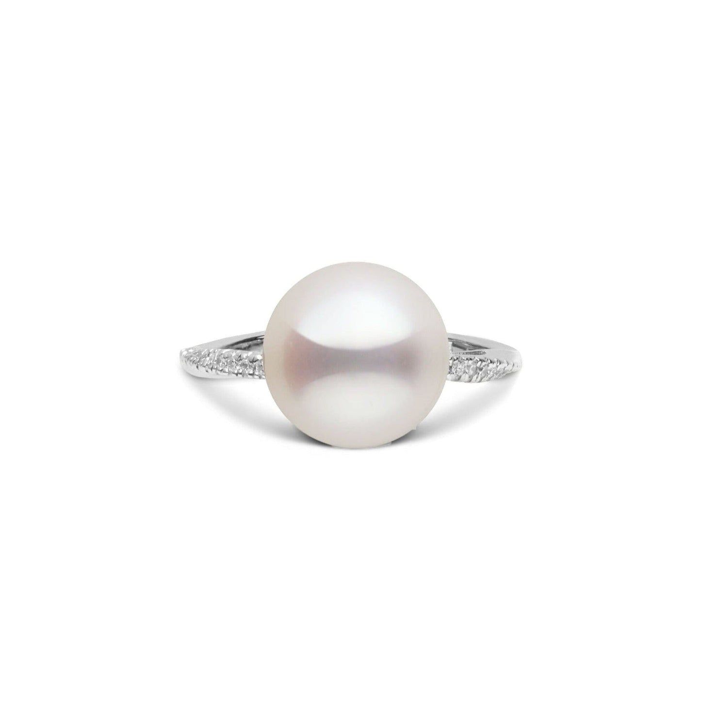 Pirouette Collection 10.0-11.0 mm White Freshadama Pearl and Diamond Ring