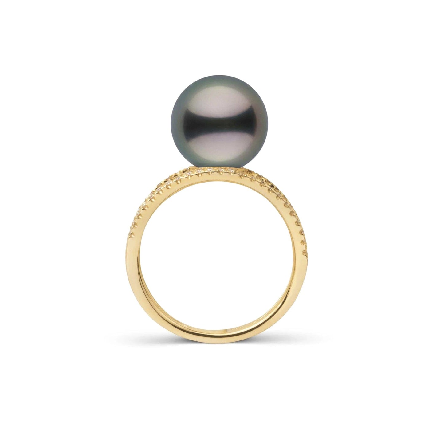 Bridge Collection 10.0-11.0 mm Tahitian Pearl and Diamond Ring