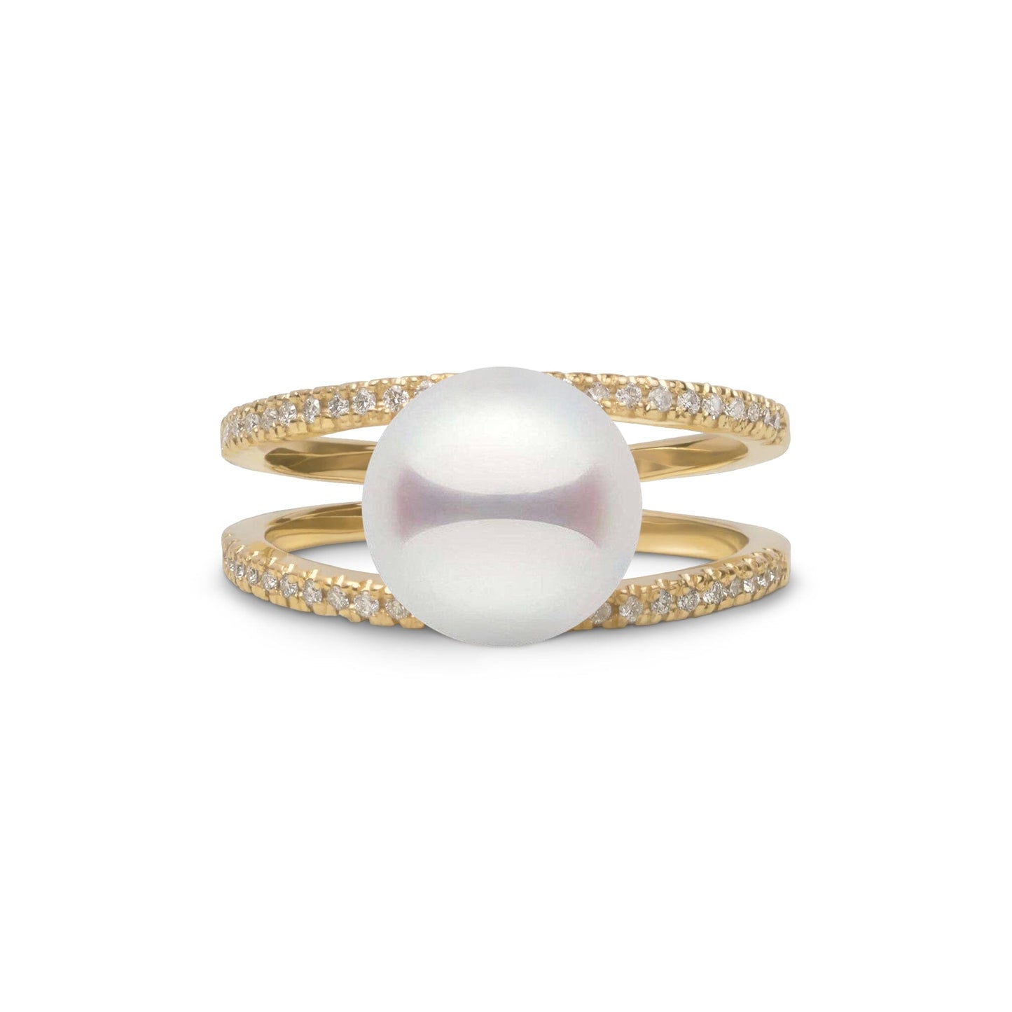 Bridge Collection 8.5-9.0 mm Akoya Pearl and Diamond Ring