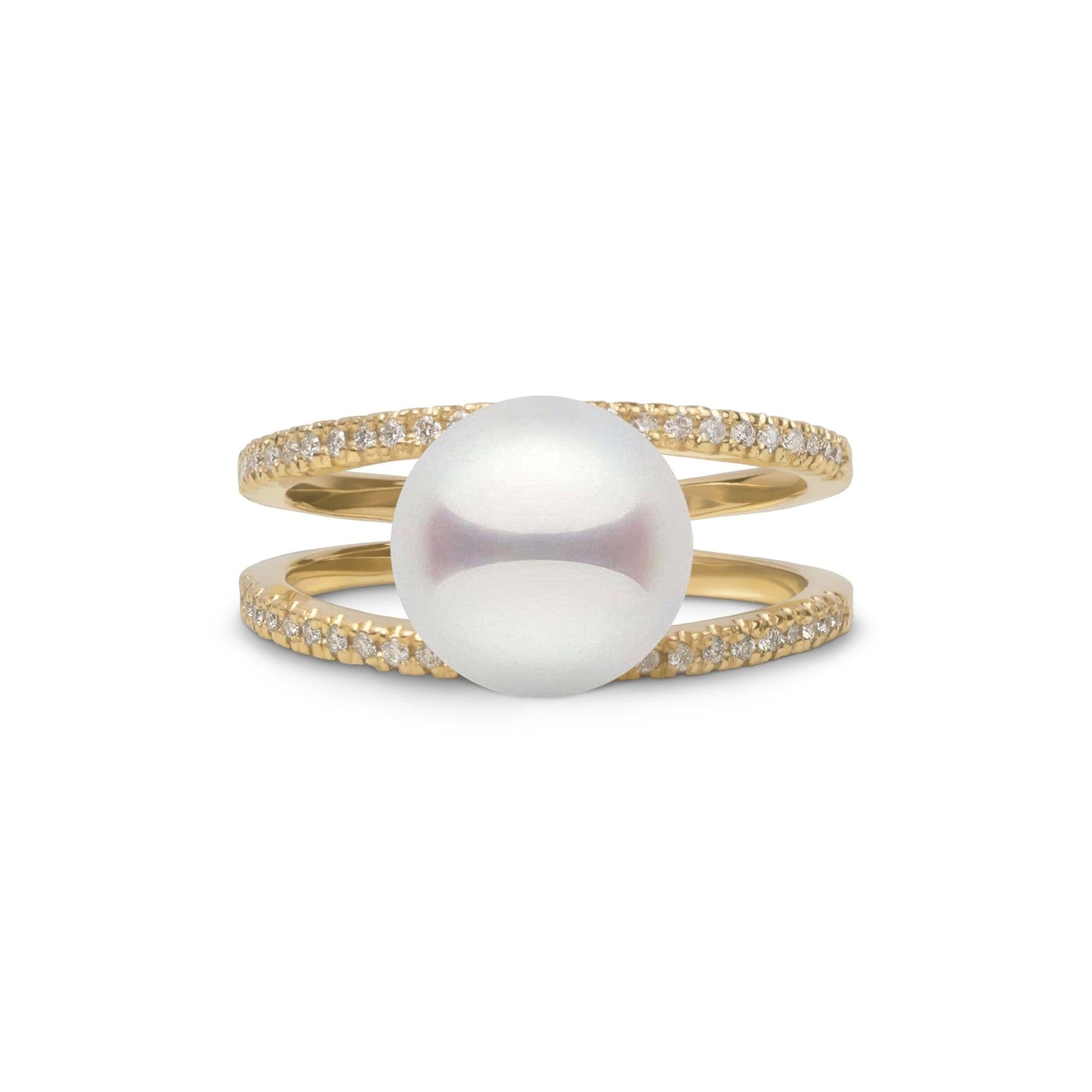 Bridge Collection 8.5-9.0 mm Akoya Pearl and Diamond Ring