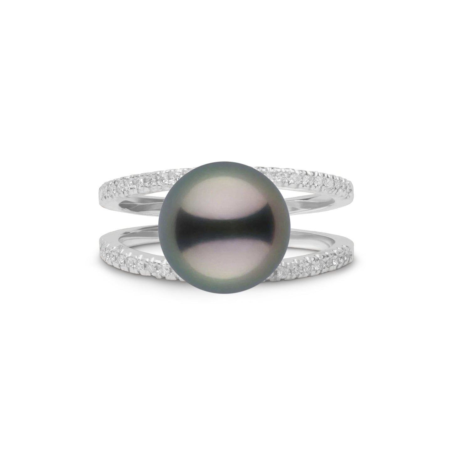 Bridge Collection 10.0-11.0 mm Tahitian Pearl and Diamond Ring