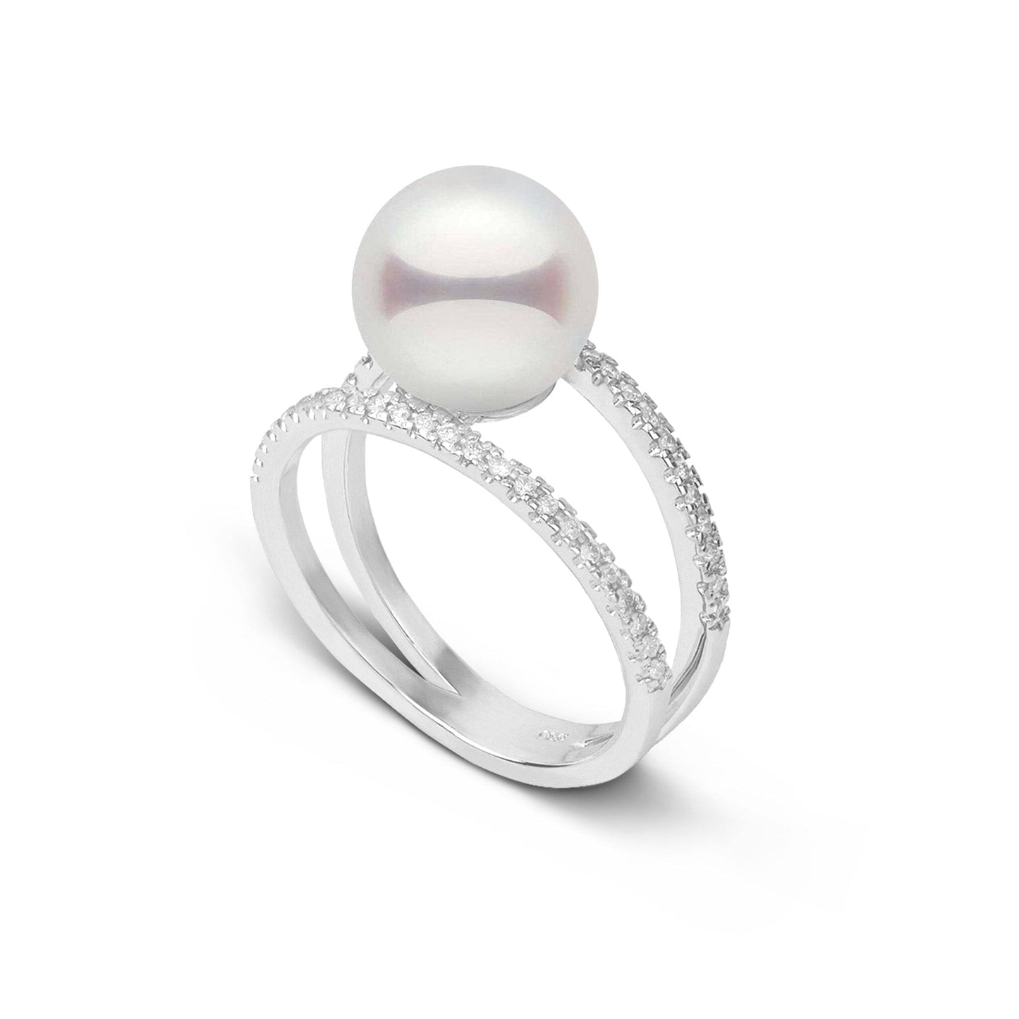 Bridge Collection 8.5-9.0 mm Akoya Pearl and Diamond Ring