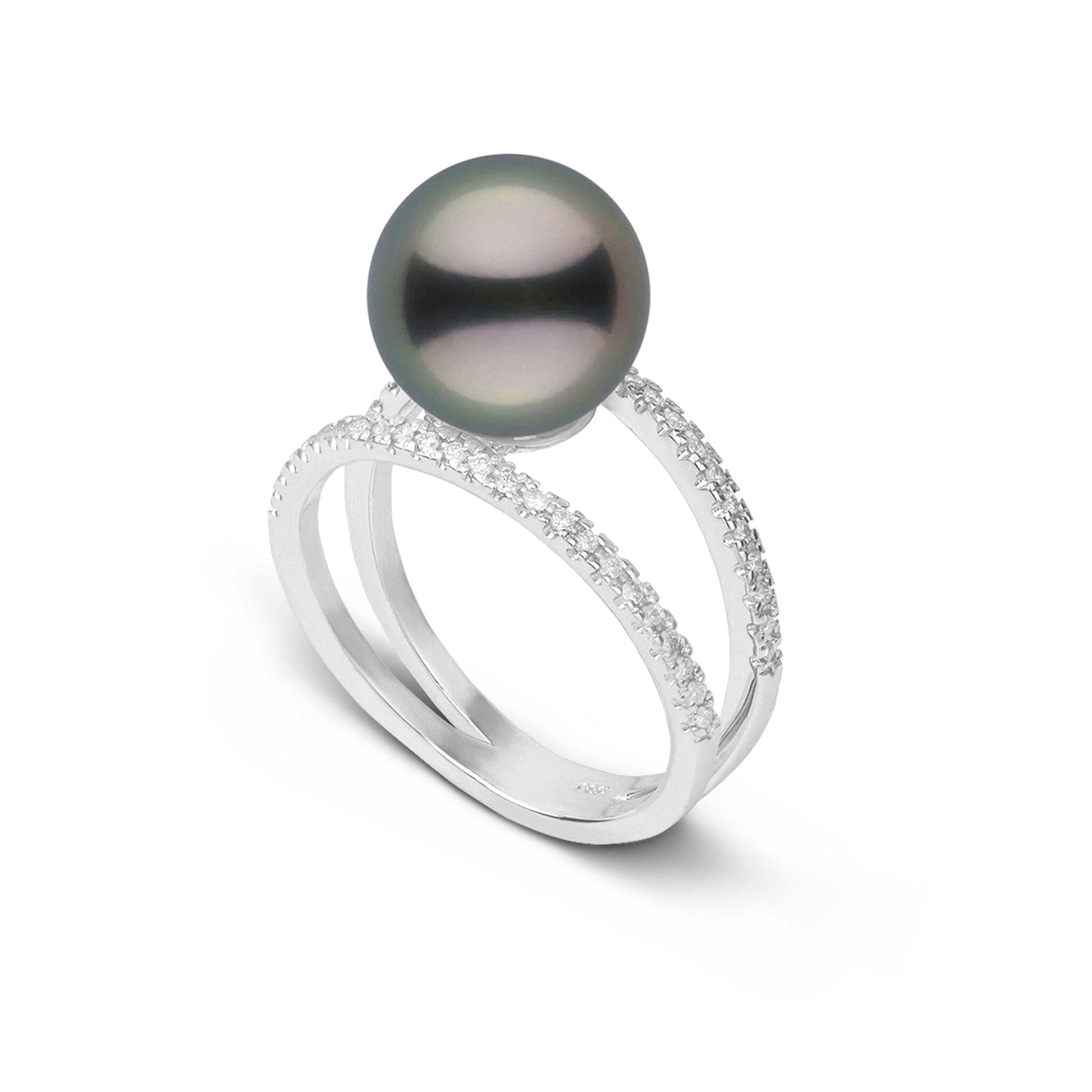 Bridge Collection 10.0-11.0 mm Tahitian Pearl and Diamond Ring