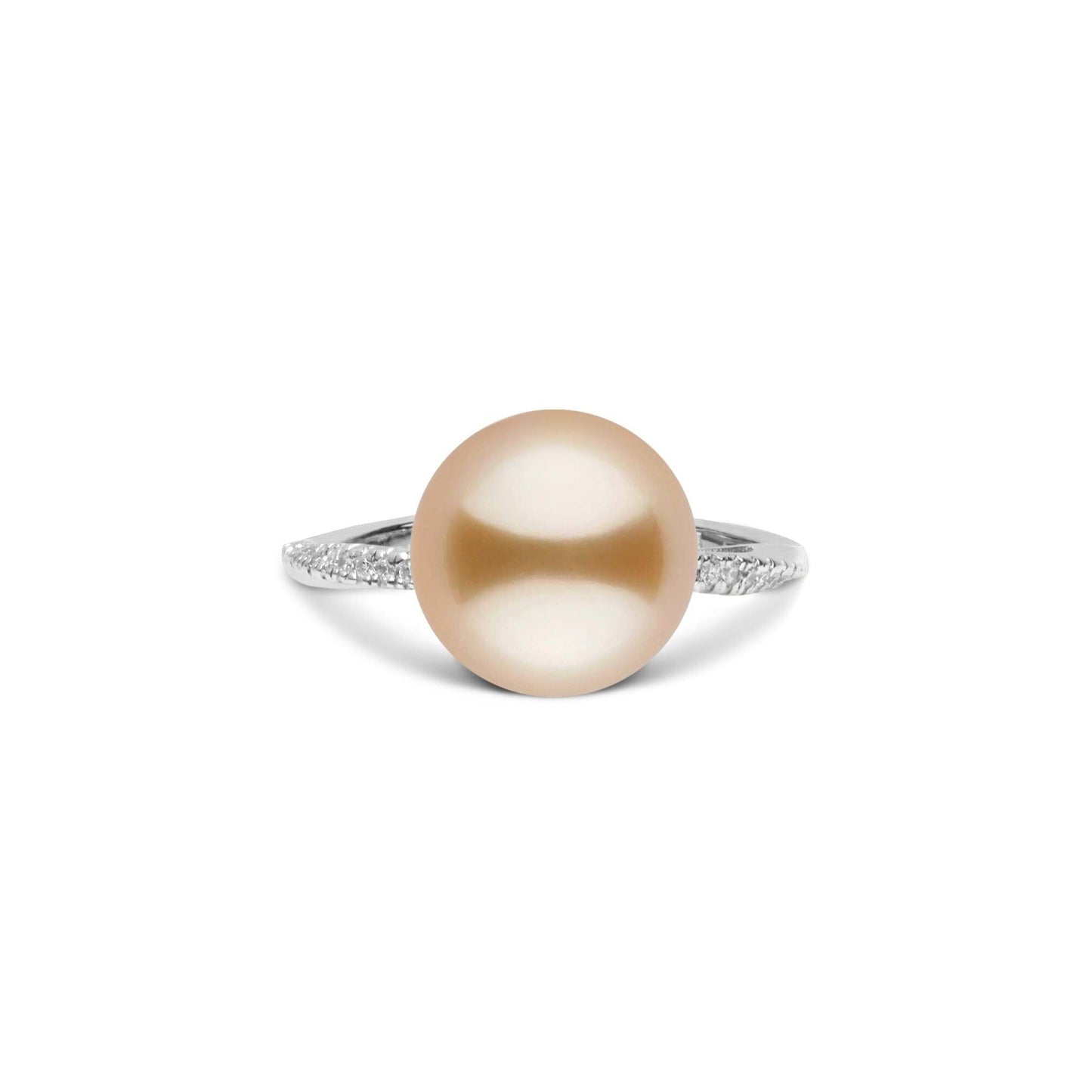 Pirouette Collection 10.0-11.0 mm Golden South Sea Pearl and Diamond Ring