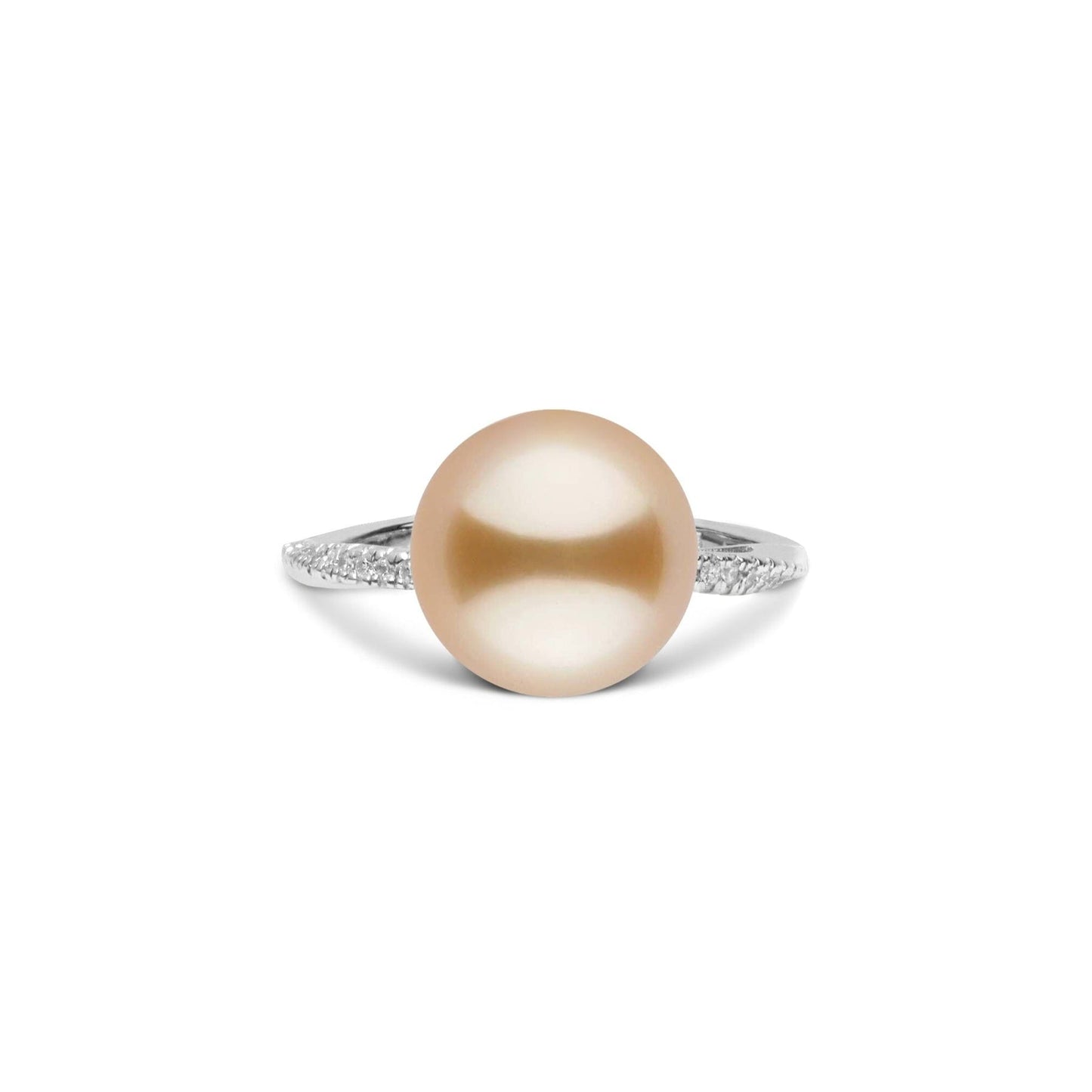 Pirouette Collection 10.0-11.0 mm Golden South Sea Pearl and Diamond Ring