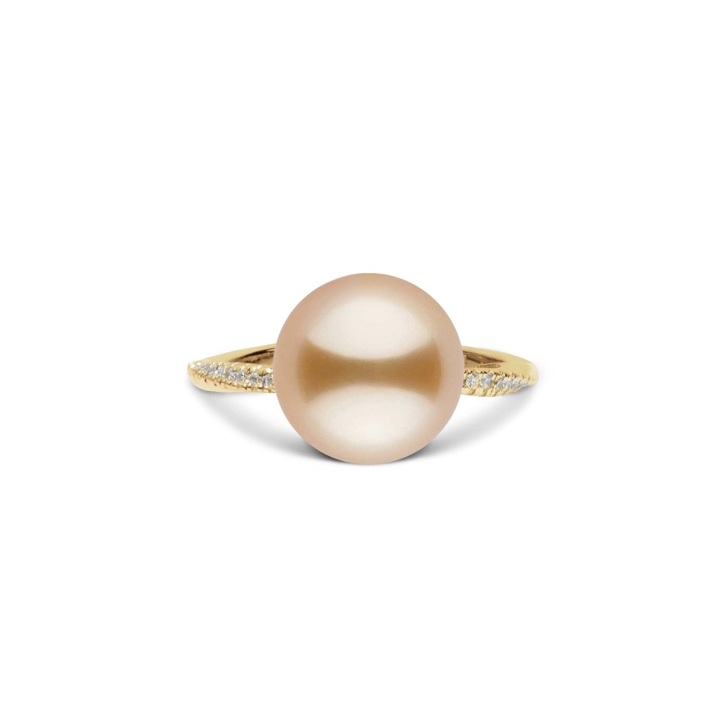 Pirouette Collection 10.0-11.0 mm Golden South Sea Pearl and Diamond Ring