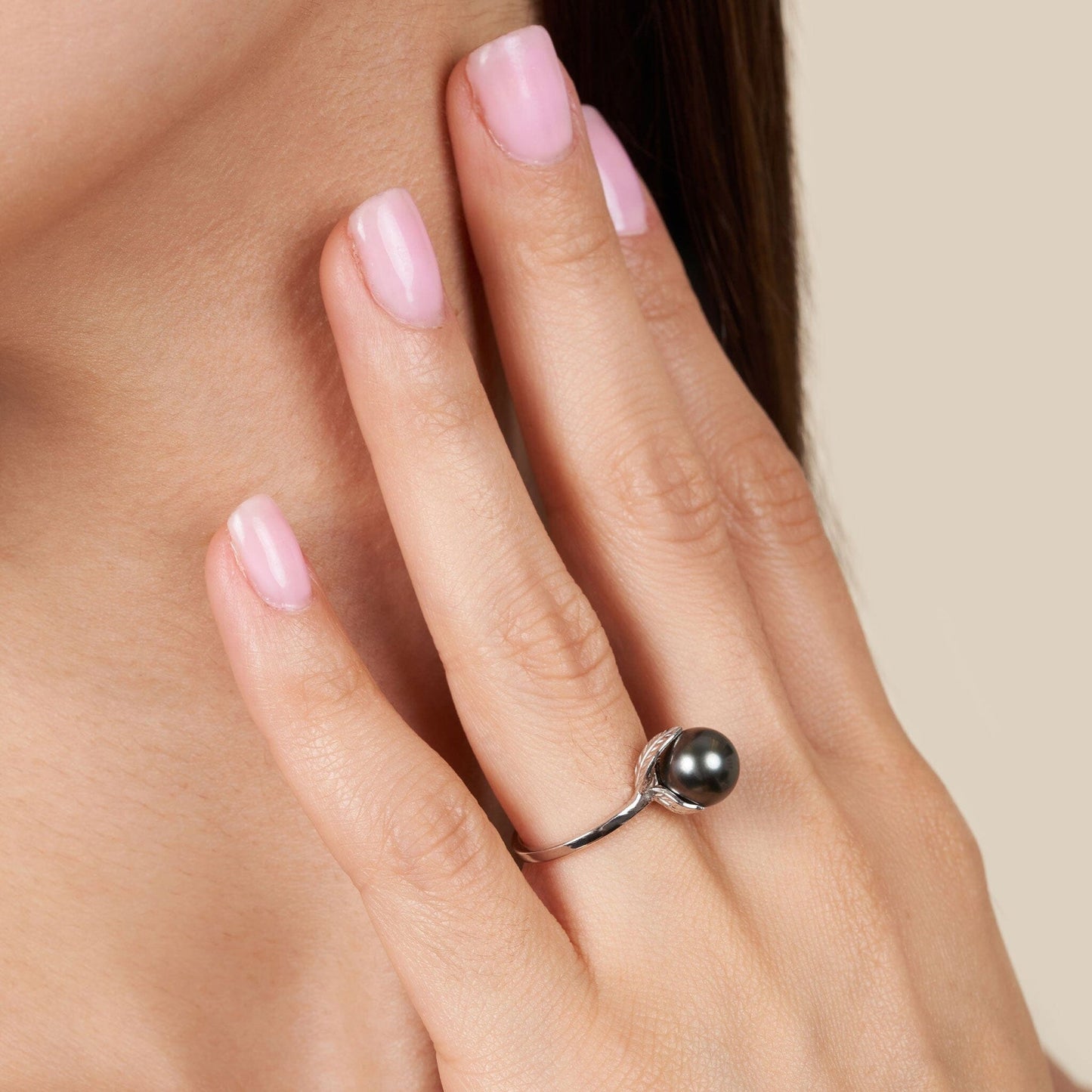 Leaf Collection 8.0-9.0 mm Tahitian Pearl Ring