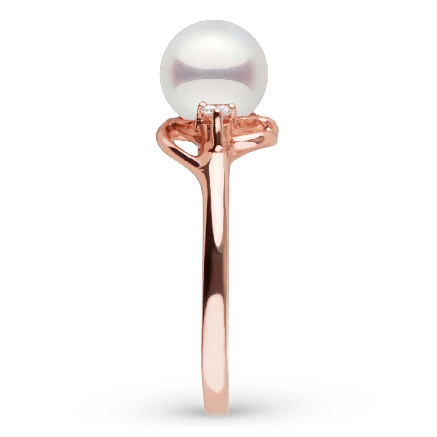 Tiara Collection 6.5-7.0 mm Akoya Pearl and Diamond Ring