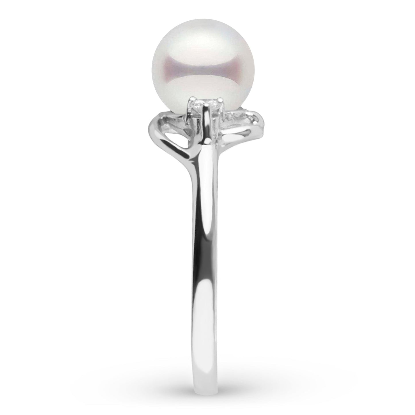 Tiara Collection 6.5-7.0 mm Akoya Pearl and Diamond Ring