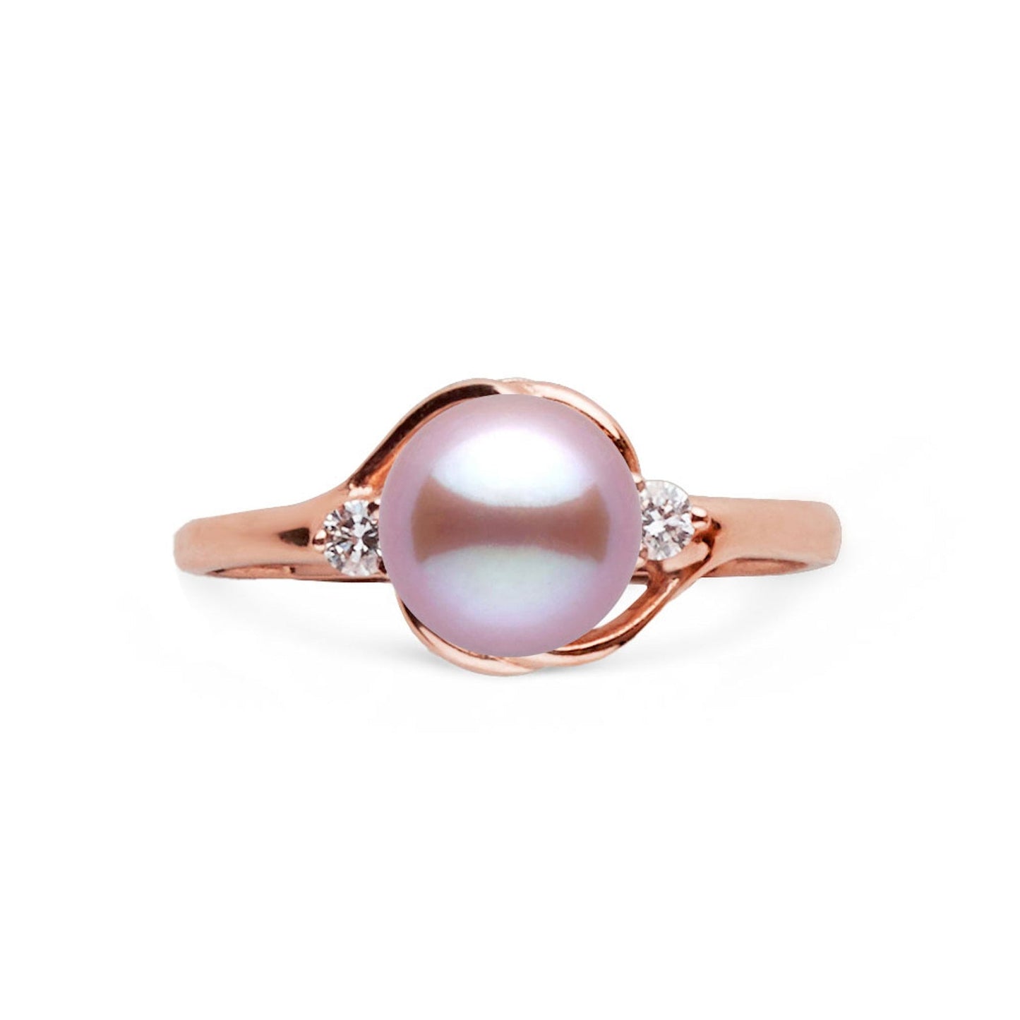 Tiara Collection 6.5-7.0 mm Lavender Freshadama Pearl and Diamond Ring