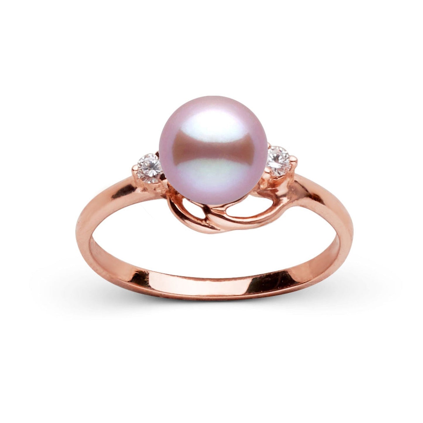 Tiara Collection 6.5-7.0 mm Lavender Freshadama Pearl and Diamond Ring