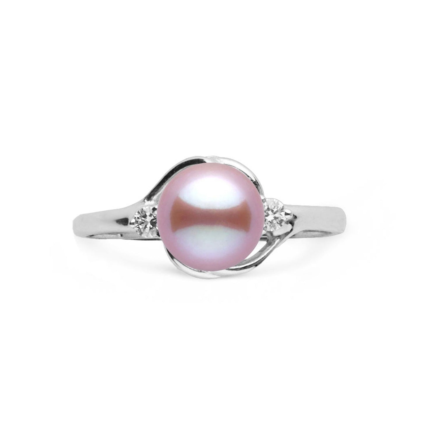 Tiara Collection 6.5-7.0 mm Lavender Freshadama Pearl and Diamond Ring