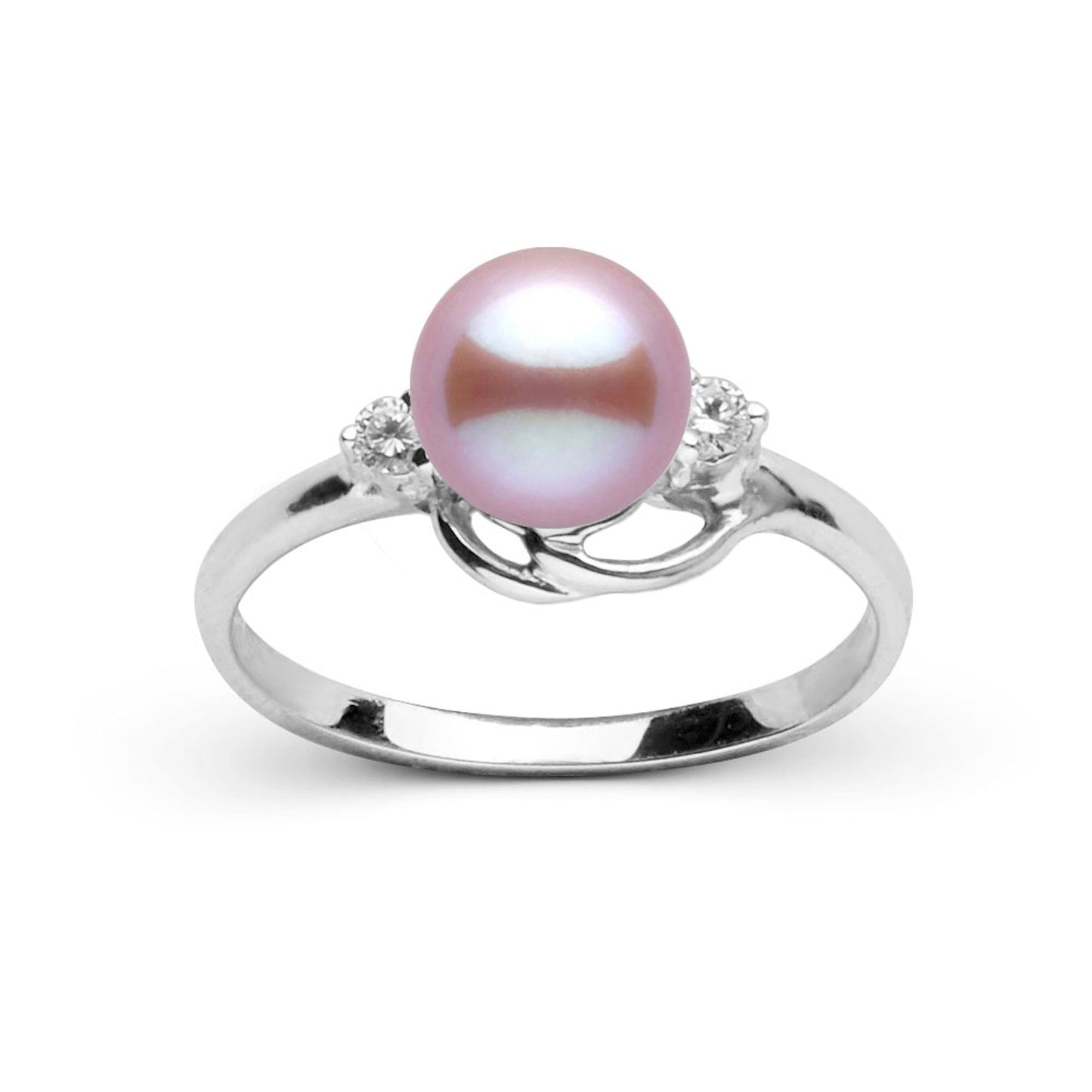 Tiara Collection 6.5-7.0 mm Lavender Freshadama Pearl and Diamond Ring