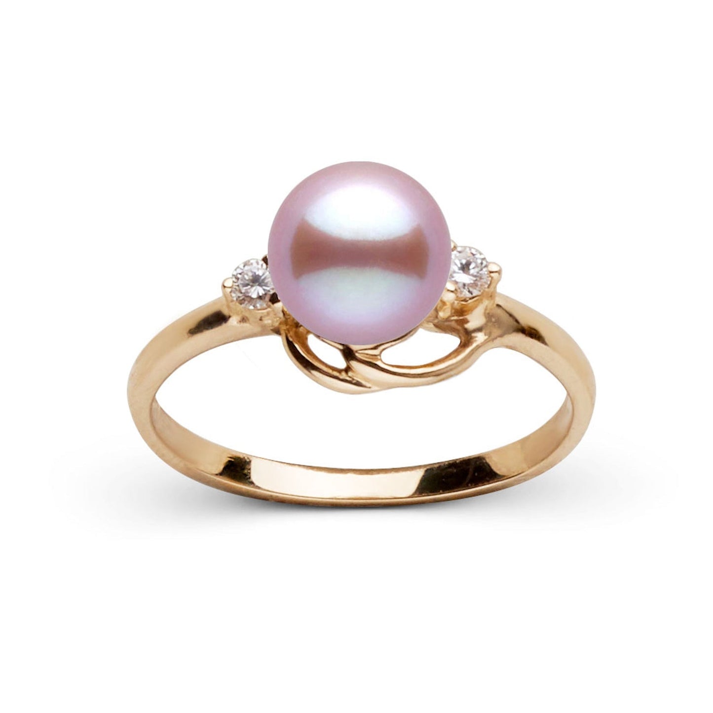 Tiara Collection 6.5-7.0 mm Lavender Freshadama Pearl and Diamond Ring
