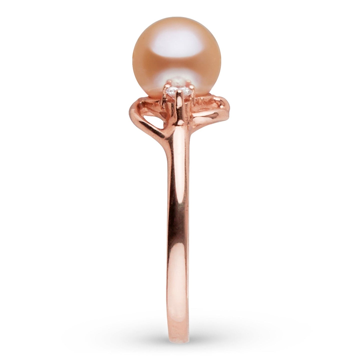 Tiara Collection 6.5-7.0 mm Pink Freshadama Pearl and Diamond Ring