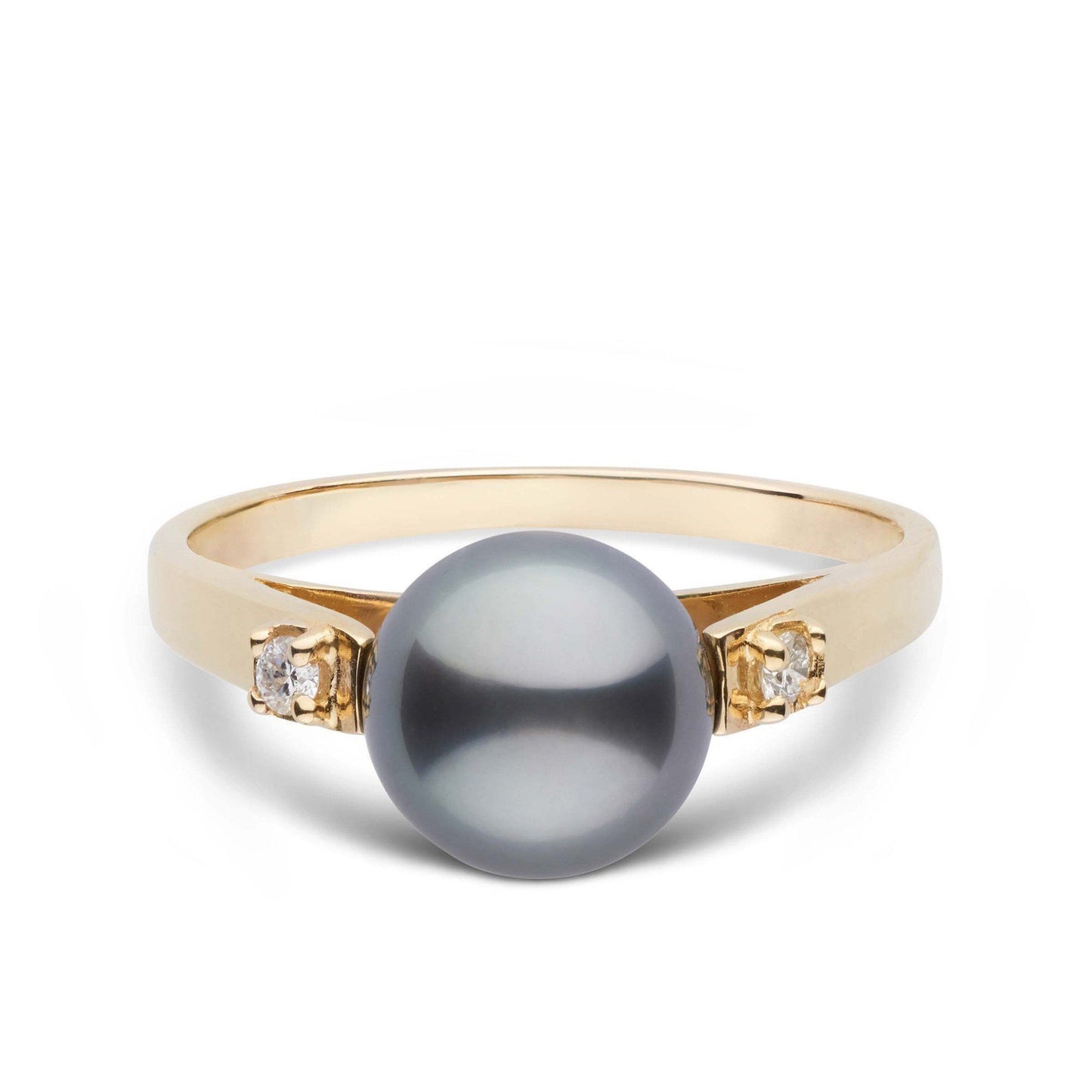Promise Collection 8.0-9.0 mm Tahitian Pearl and Diamond Ring