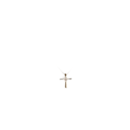 Oval Moissanite Cross Pendant Necklace