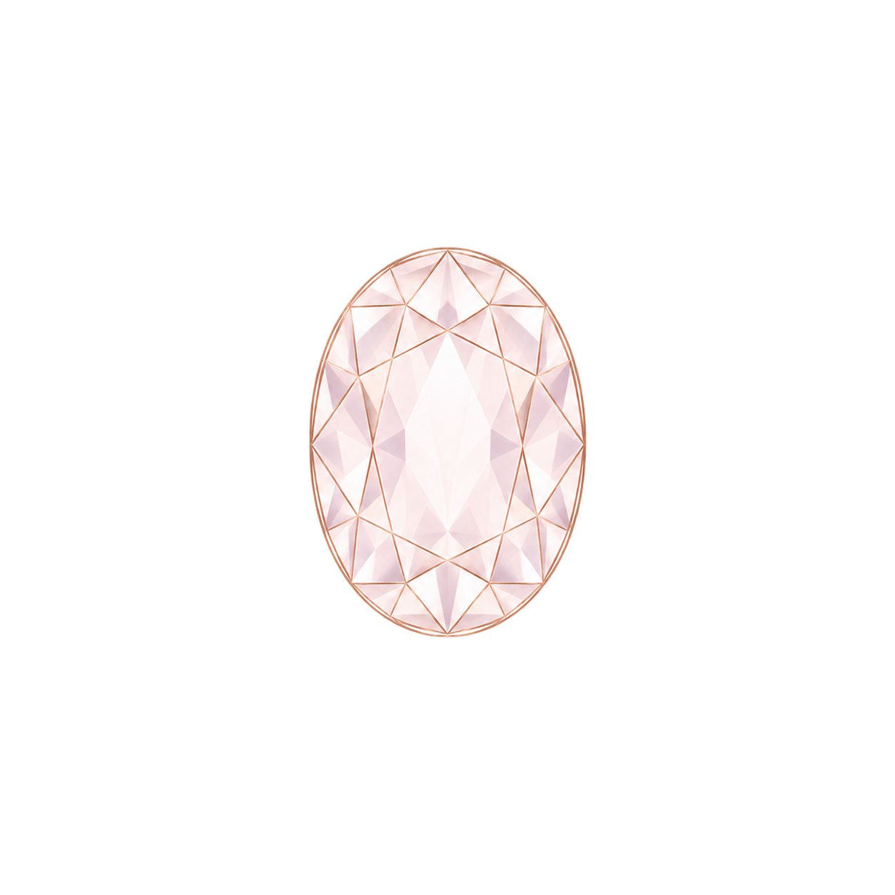 Oval Cut gemstone silhouette