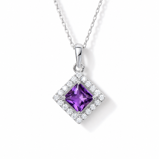 Amethyst birthstone necklace gift guide for Aquarius, Christmas and Thanksgiving