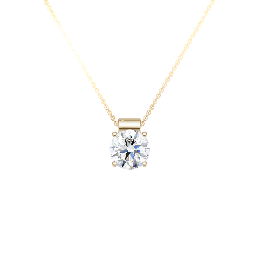 Round Lab Diamond Solitaire Necklace