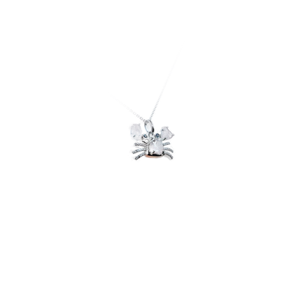 Pink Sapphire Cancer Crab Pendant Necklace
