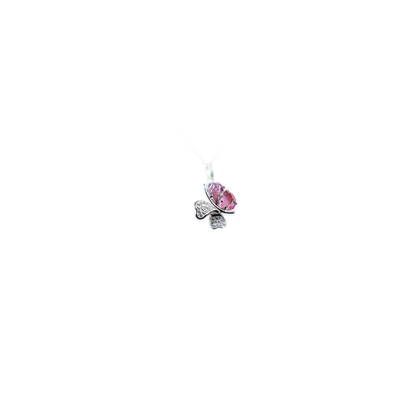 Purple Pink Sapphire Butterfly Pendant Necklace