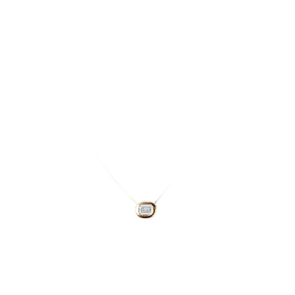 Emerald Cut Lab Diamond Bezel Necklace
