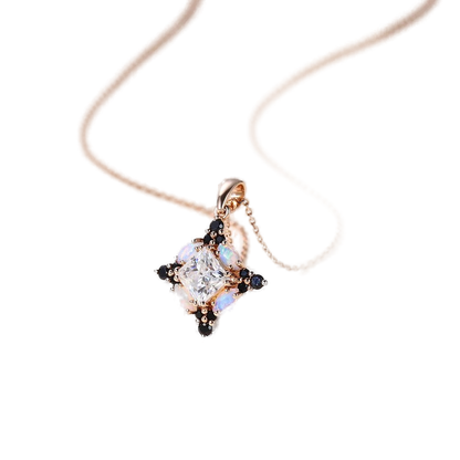 Princess Moissanite Compass Pendant Necklace