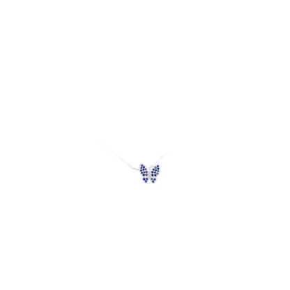 Blue Sapphire Butterfly Pendant Necklace